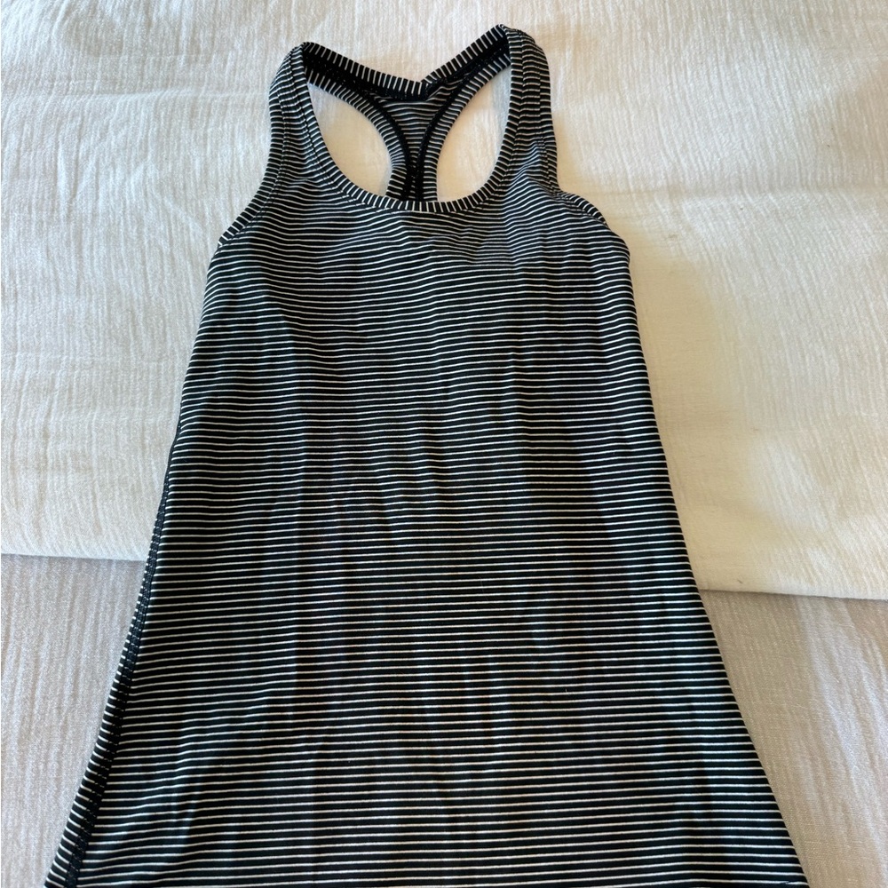 Lululemon Cool Racerback Striped Black and White Women's Tank Top